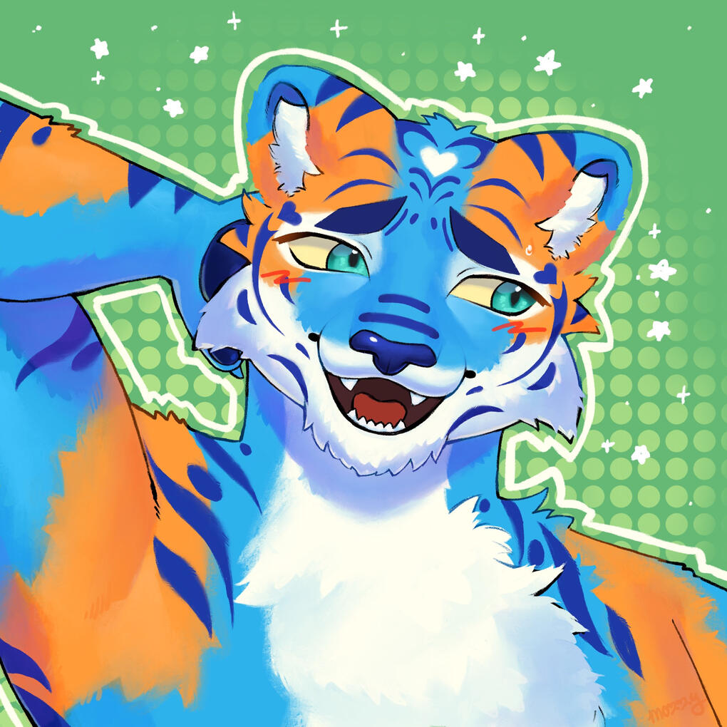 Mozzy looking at the viewer with a smile